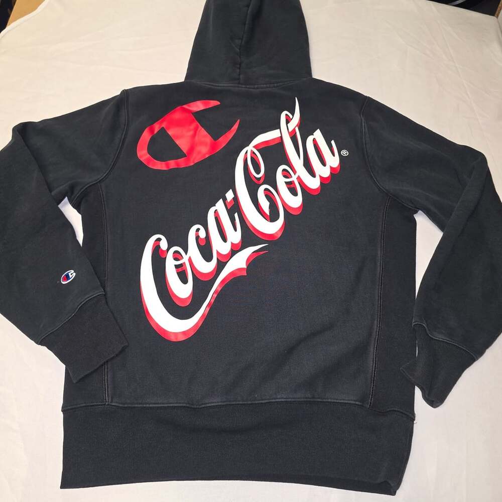 Champion x Coca-Cola Reverse Weave Pullover Hoodie Medium Black